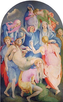 peinture à l'huile sur bois de Jacopo Pontormo intitulée “La Déposition”