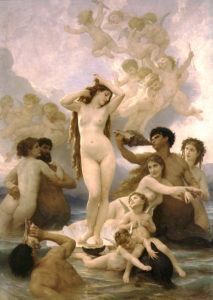 Peinture de Bouguereau intitulée "La Naissance de Vénus"