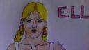 Dessin d'une fille blonde avec des lunettes et des oreilles d'ours, style simple et enfantin
