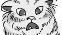 Dessin d'un visage de chien avec des traits simples et des yeux grands
