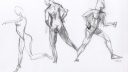 Dessins de figures humaines en mouvement, style simple et dynamique