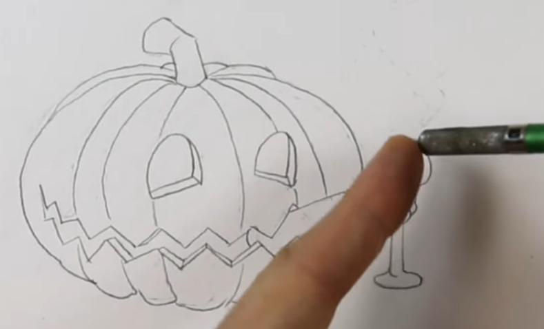 Construction d'une citrouille d'Halloween : positionnement de la lumière