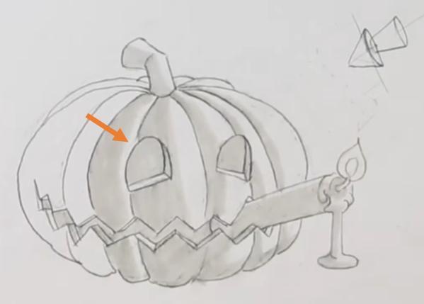 Construction d'une citrouille d'Halloween : facettes