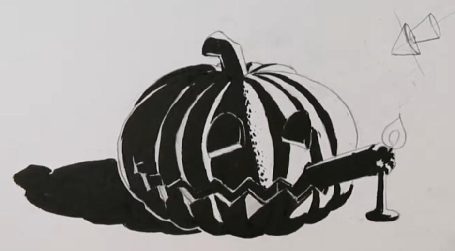 dessin d'une citrouille d'Halloween : texture