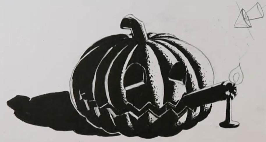 dessin d'une citrouille d'Halloween : dessin final