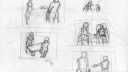 Dessins de figures humaines et animées dans différentes poses et expressions