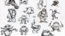 Dessins de personnages en style cartoon avec des expressions variées