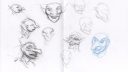 Esquisses de visages et d'expressions dans un style de croquis