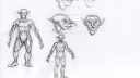 Dessins de personnages en cours de création, style simple et varié