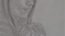 Dessin en noir et blanc d'une figure humaine, technique de croquis