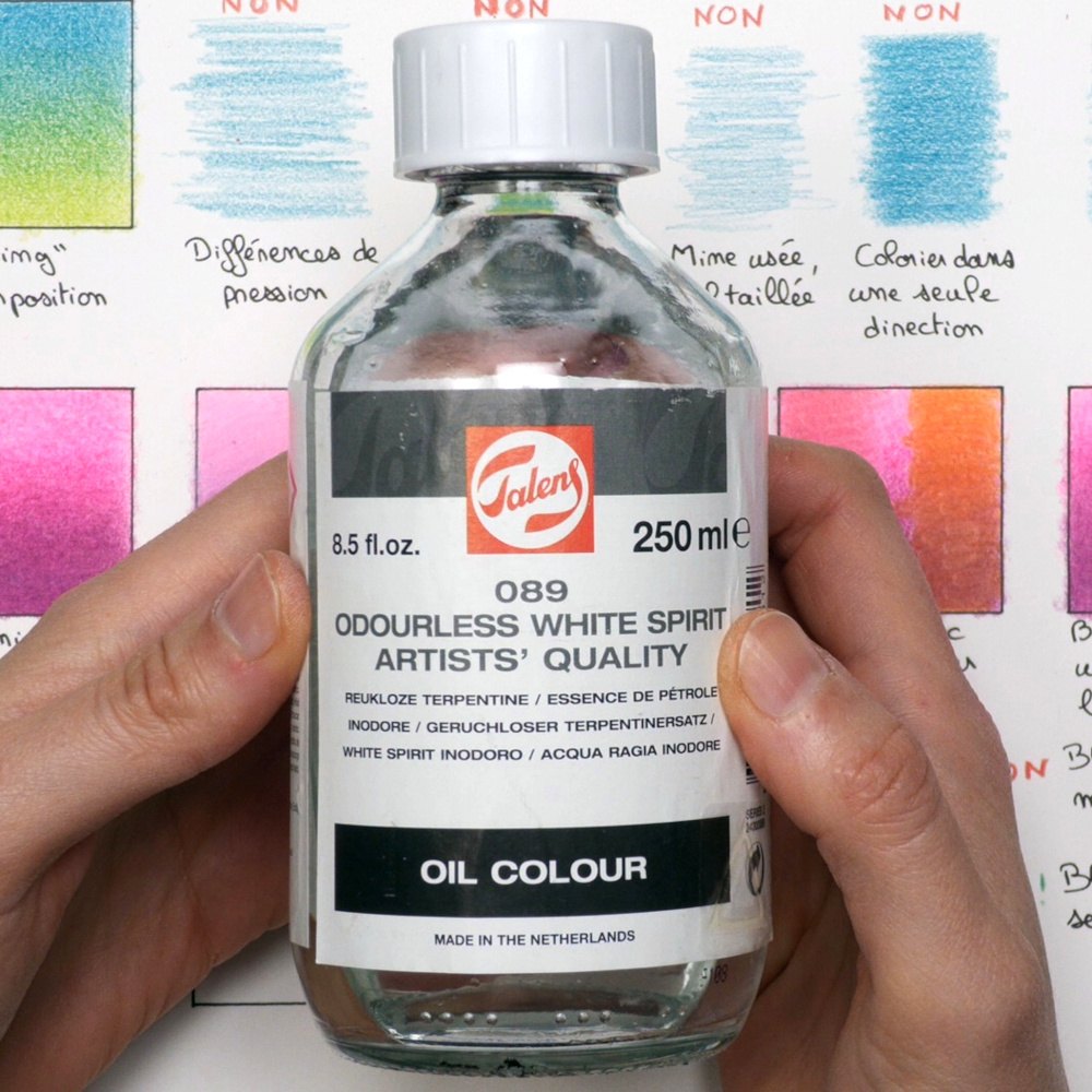 Solvant crayon de couleur white spirit terebenthine Talens