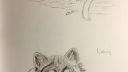Dessin de chat endormi avec une patte levée, technique de croquis