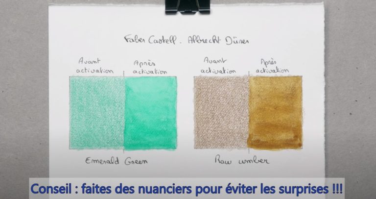 crayon aquarellable différences couleur