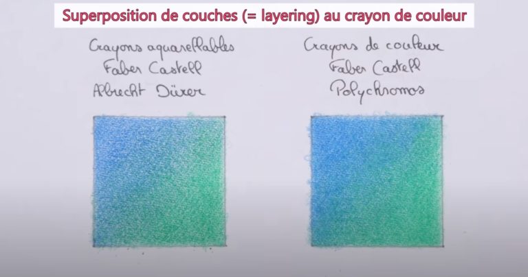 crayon aquarellable superposition