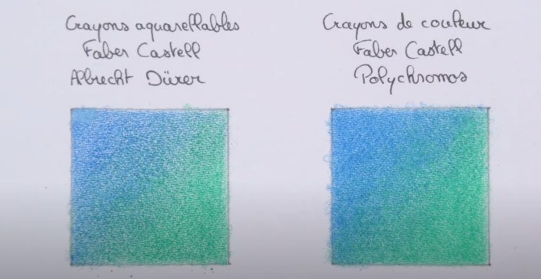 crayon aquarellable superposition