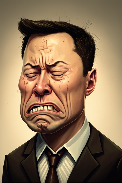 Caricature d'Elon Musk