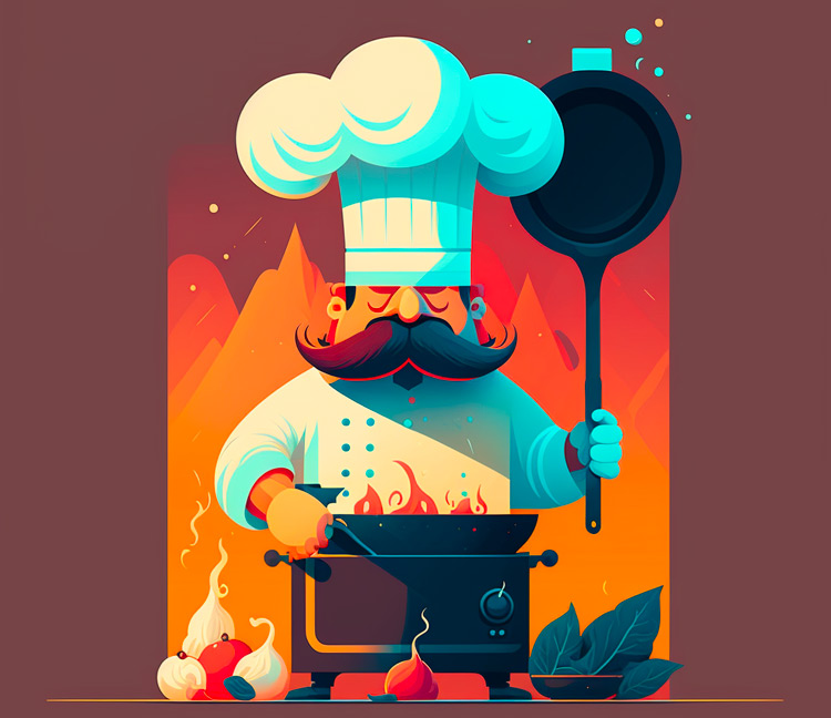 cuisinier illustration flat design