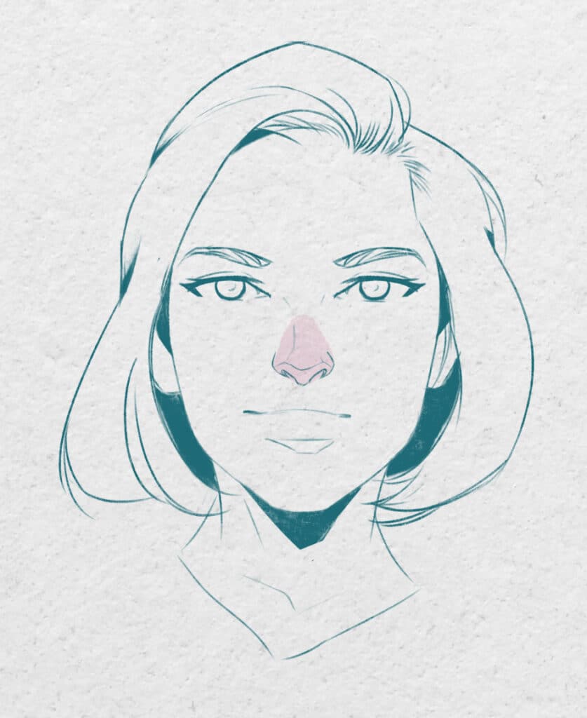 Dessiner un nez féminin