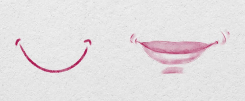 Bouche souriante simplifiée et détaillée