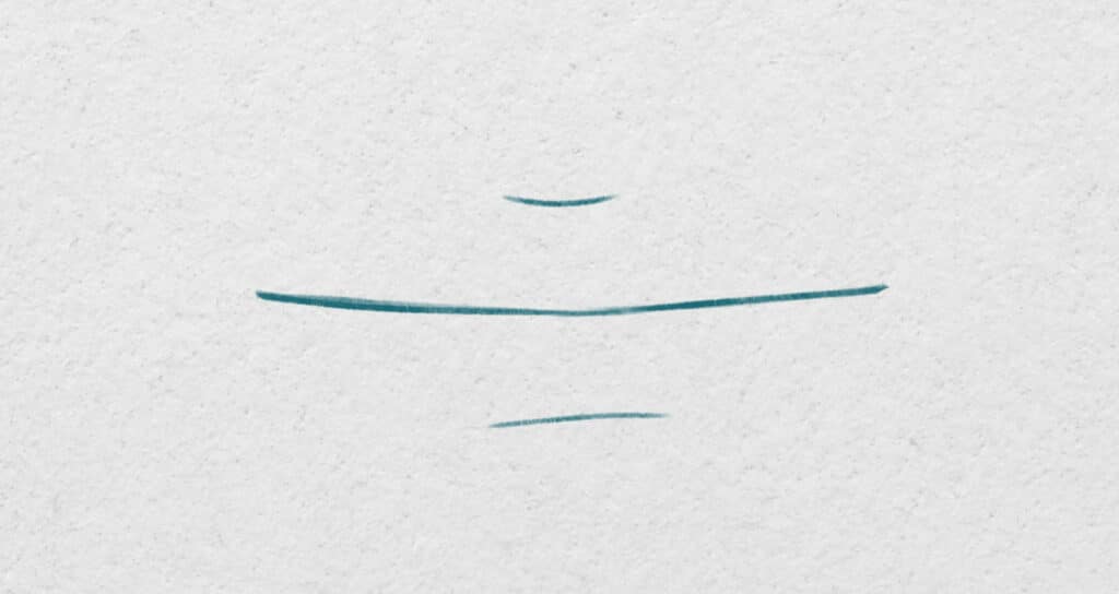 Simplifier la bouche avec seulement trois traits