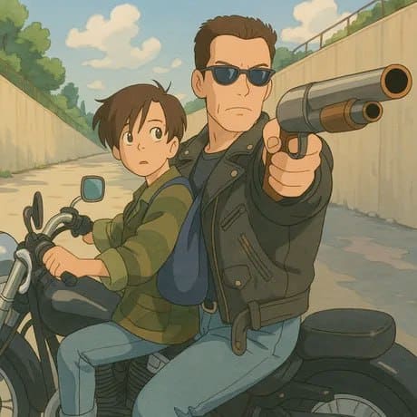 Image du film Terminator 2 produite par IA