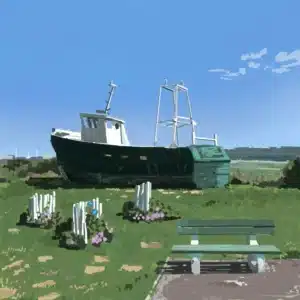 Illustration d'un bateau en digital painting coloré - Benjamin Cerbai