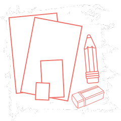AADKTOBER alternative française Inktober défi dessin. Représentation du peut d'outils nécessaires pour ce lancer dans le dessin, feuille, gomme et crayon