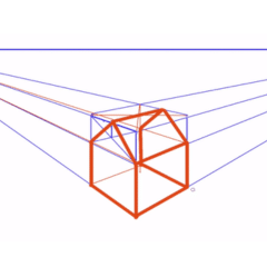 cube en perspective 2PDF dans lequel on dessine une maison