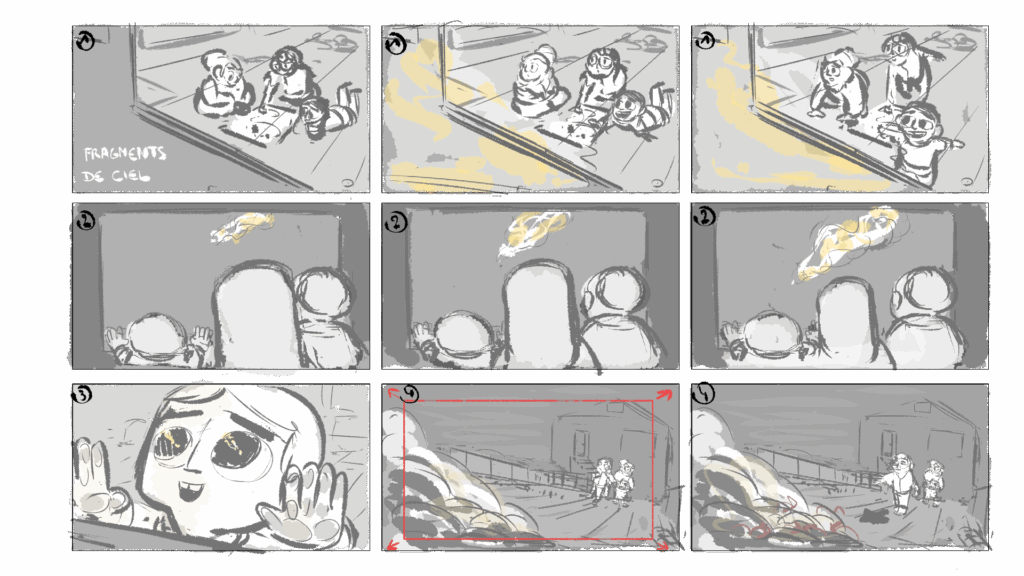 Storyboard du court-métrage d'animation - Benjamin Cerbai