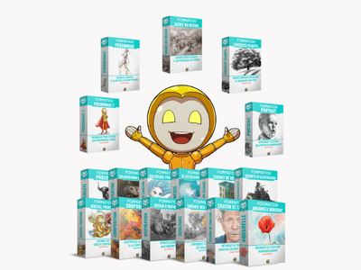 Collection complète des formations en dessin et illustration avec mascotte centrale