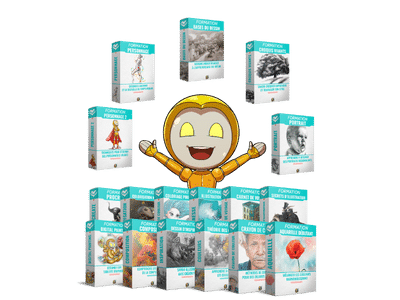 Collection complète des formations en dessin et illustration avec mascotte centrale