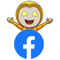Mascotte AAD avec logo Facebook pour rejoindre la communauté de dessinateurs