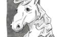 Têtes de chevaux en noir et blanc, style de dessin simple et réaliste
