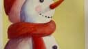 Bonhomme de neige avec bonnet et écharpe rouge, technique de dessin simple pour débutants