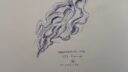 Illustration d'un dessin abstrait avec des formes ondulées en violet