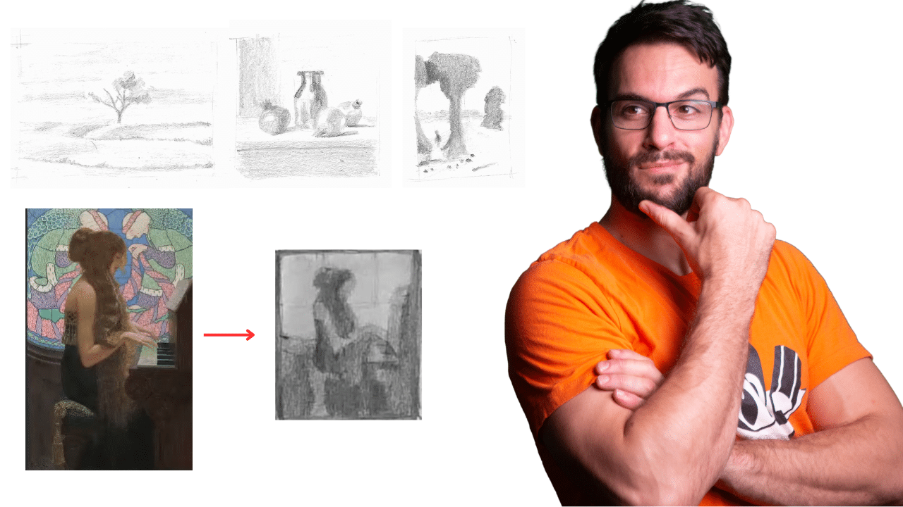 Un élève présente des croquis et dessins variés en classe