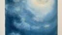 Illustration d'un ciel nocturne avec une lune brillante et des nuages