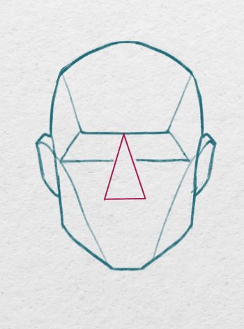Dessiner un nez de face avec une forme de base